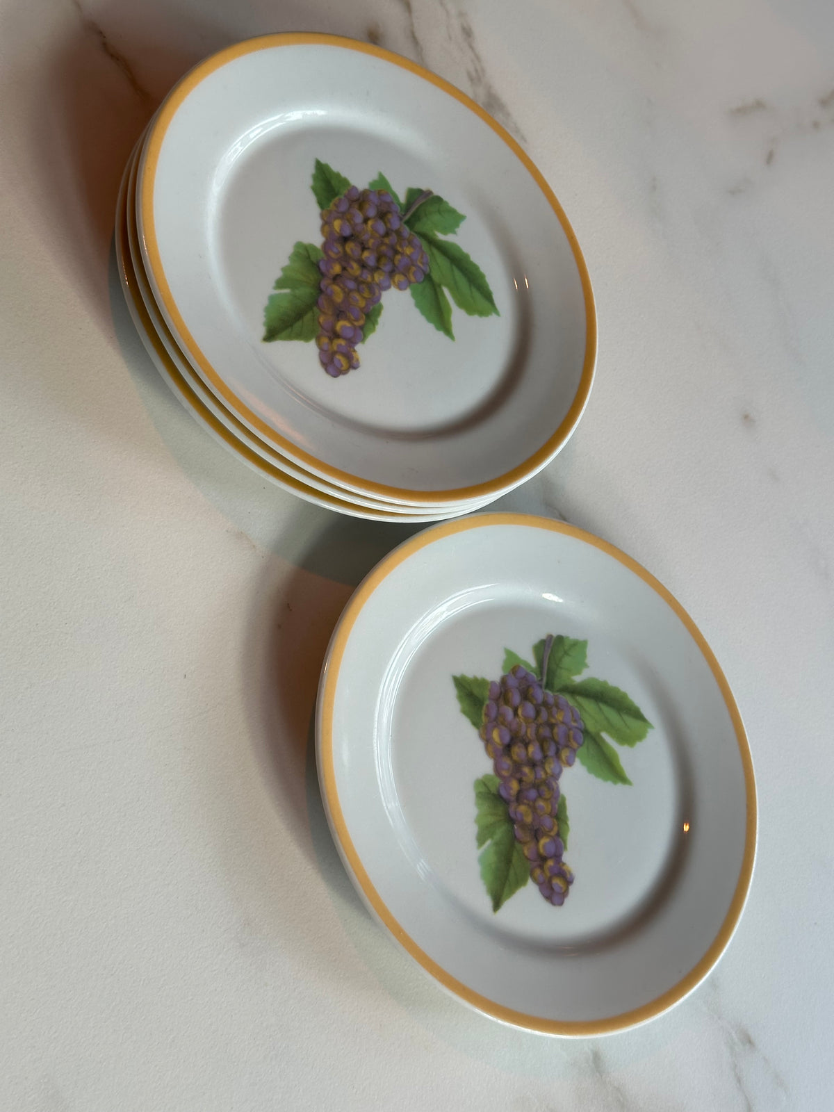 Vintage Kronester Bavaria bordjes met druiven | Set van 4