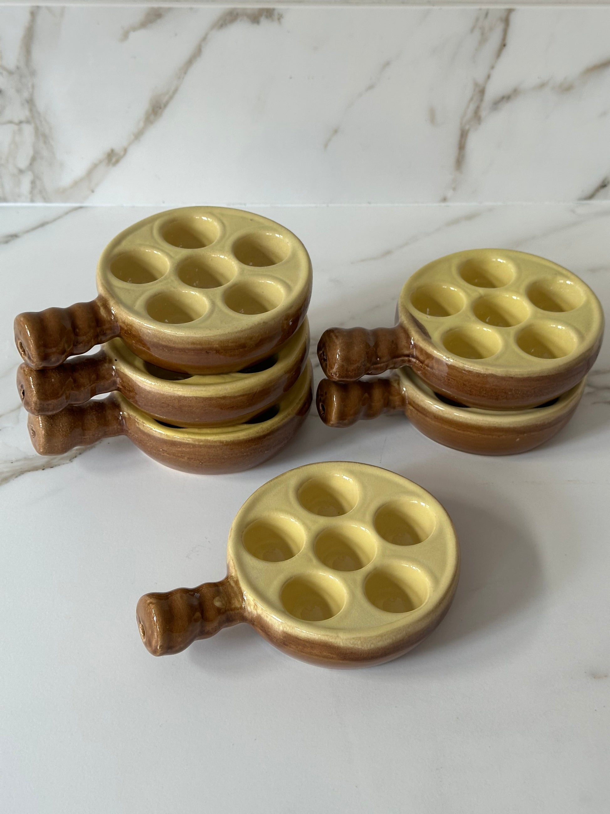 Vintage escargot schaaltjes – keramiek – Made in France (set van 2) - Ruby Conceptstore 