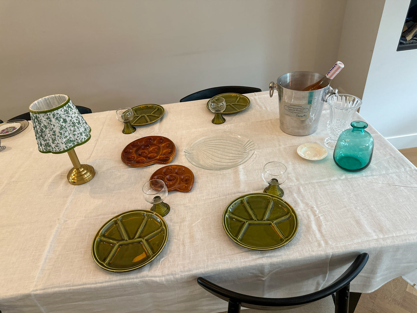 Vintage bistro borden groen set van 6 - Ruby Conceptstore 