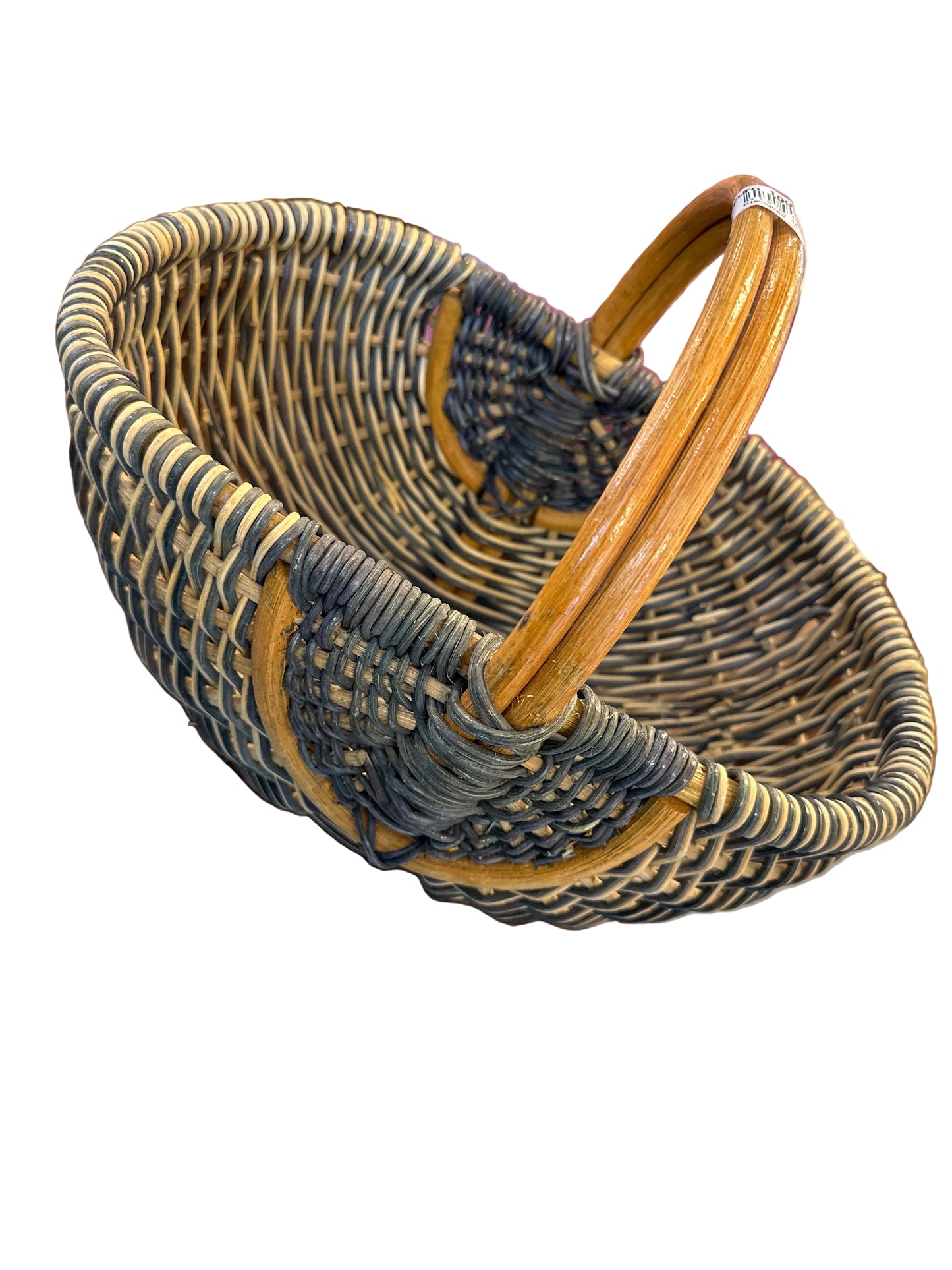 Vintage prachtige Rotan Mand met Houten Hengsels | Riviera Style Opbergmand - Ruby Conceptstore 