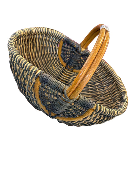 Vintage prachtige Rotan Mand met Houten Hengsels | Riviera Style Opbergmand - Ruby Conceptstore 