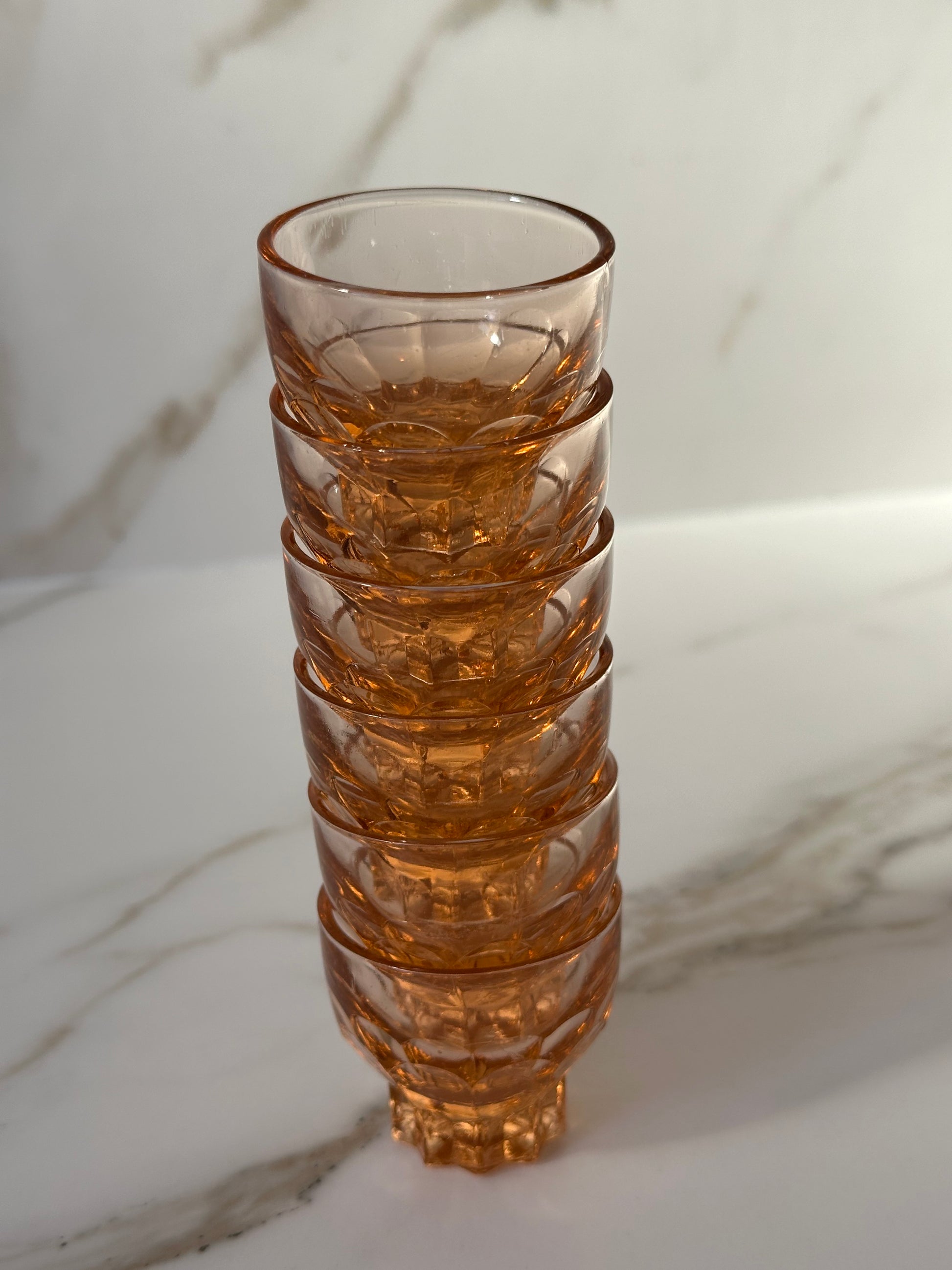 Vintage amber shotglaasjes – set van 6 - Ruby Conceptstore 