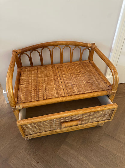 Vintage rotan ladekastje met 2 laden – bohemian chic | Club Suzette - Ruby Conceptstore 