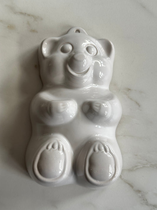 Vintage Keramieken Beer Puddingvorm – Wit Aardewerk - Ruby Conceptstore 