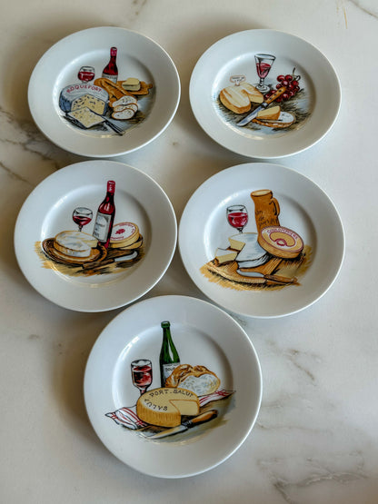 Vintage Franse Kaasbordjes Set van 5 | Fromage Borden - Ruby Conceptstore 