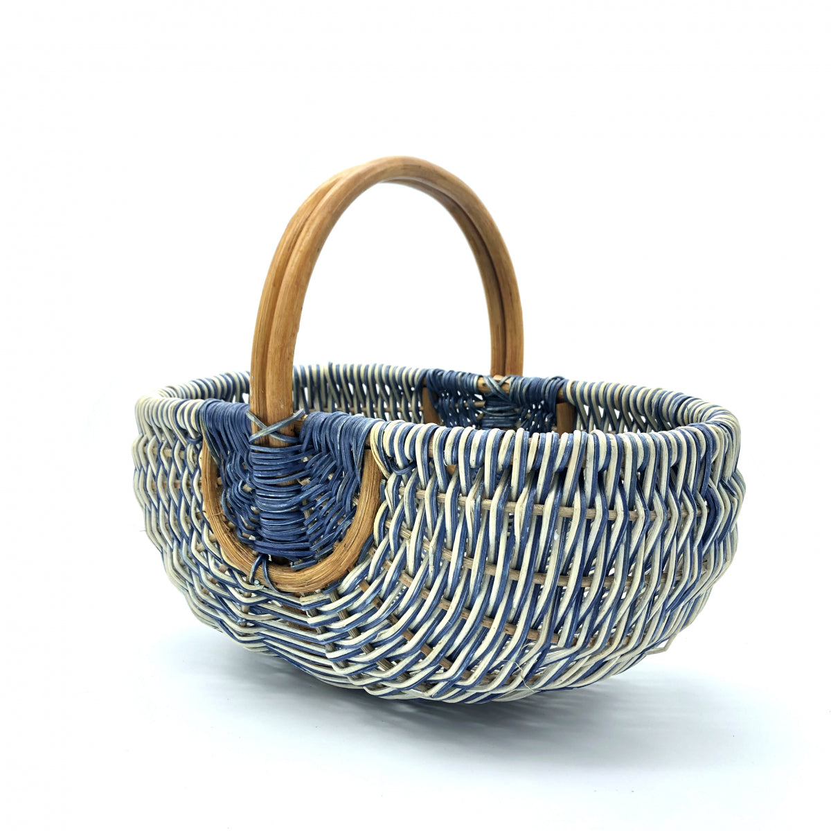 Vintage prachtige Rotan Mand met Houten Hengsels | Riviera Style Opbergmand - Ruby Conceptstore 