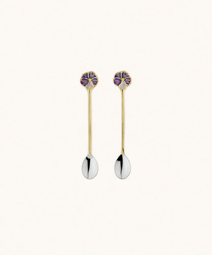 Valery Violet Teaspoon Set – gouden theelepels met bloemdetail van Doing Goods - Ruby Conceptstore 