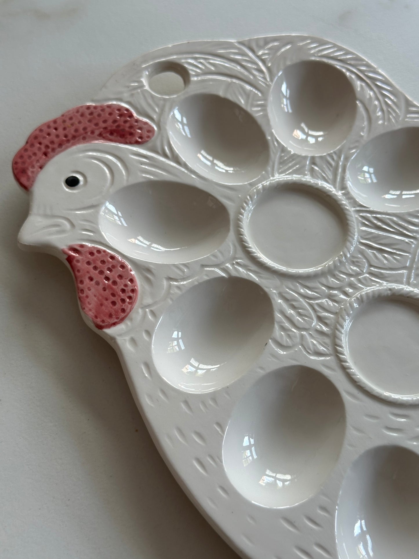 Vintage keramische eiertray “Hen” | Jaren 60/70