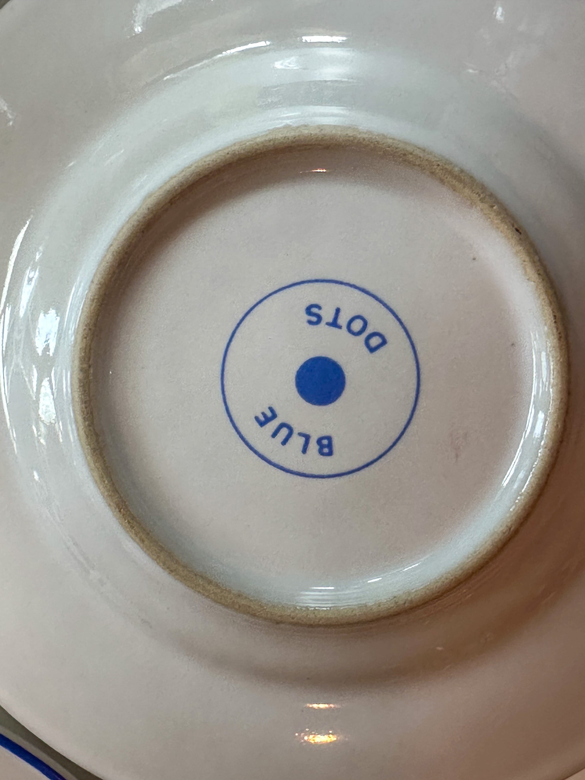 Vintage Blue Dots espresso kopjes set | Pools aardewerk | 4 stuks - Ruby Conceptstore 