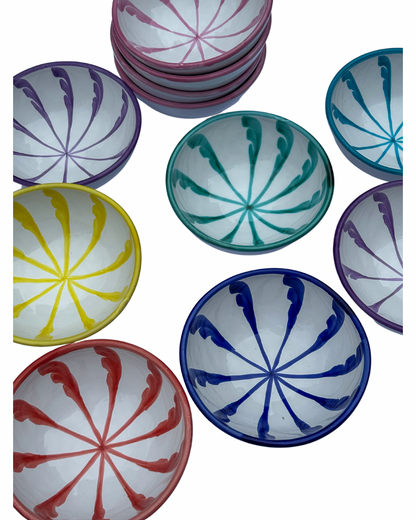 Spaanse bowl 15cm Palmetas Turquoise | Rubia Cerámica