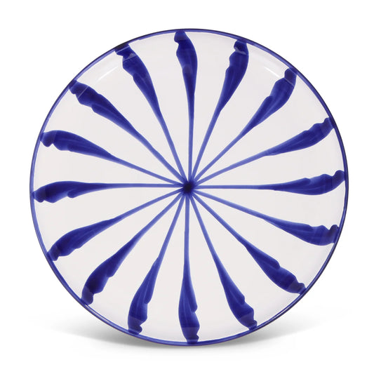 Bord 29 cm Palmetas blauw | Rubia Cerámica