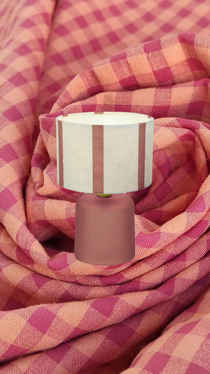 LED Tafellamp Roze – Gestreepte Kap