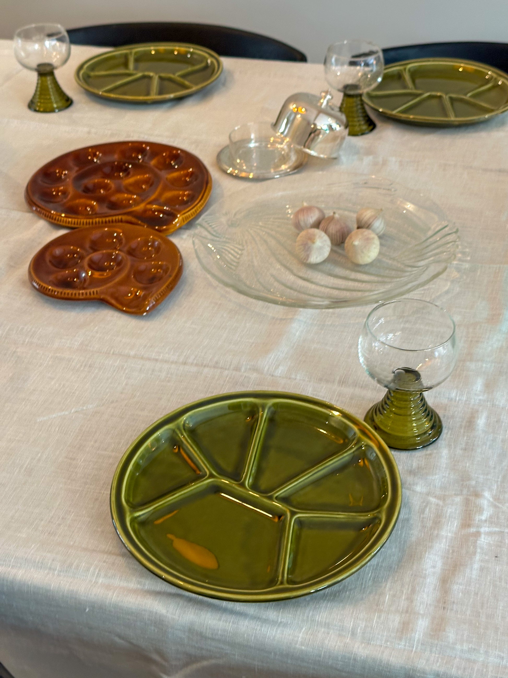 Vintage bistro borden groen set van 6 - Ruby Conceptstore 