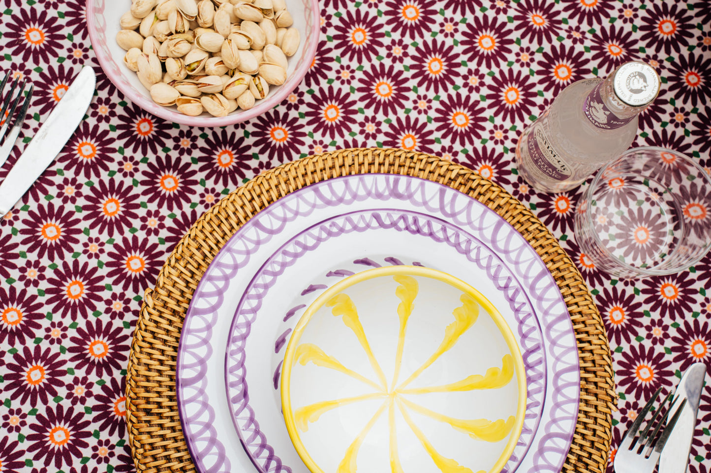 Spaanse bowl 15cm Palmetas Geel | Rubia Cerámica