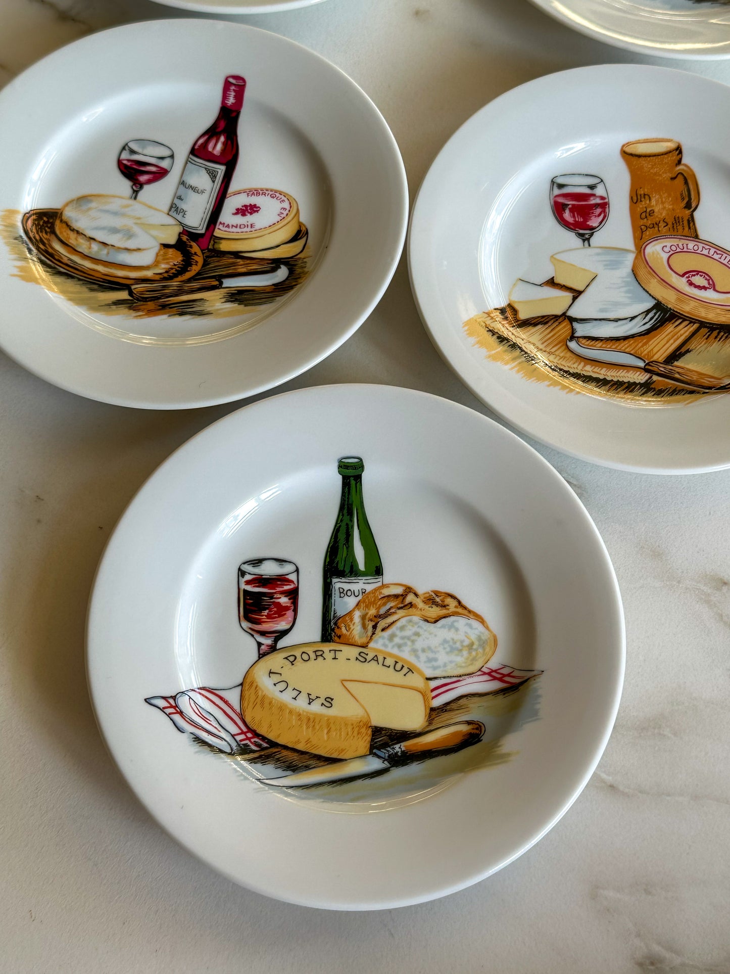 Vintage Franse Kaasbordjes Set van 5 | Fromage Borden - Ruby Conceptstore 