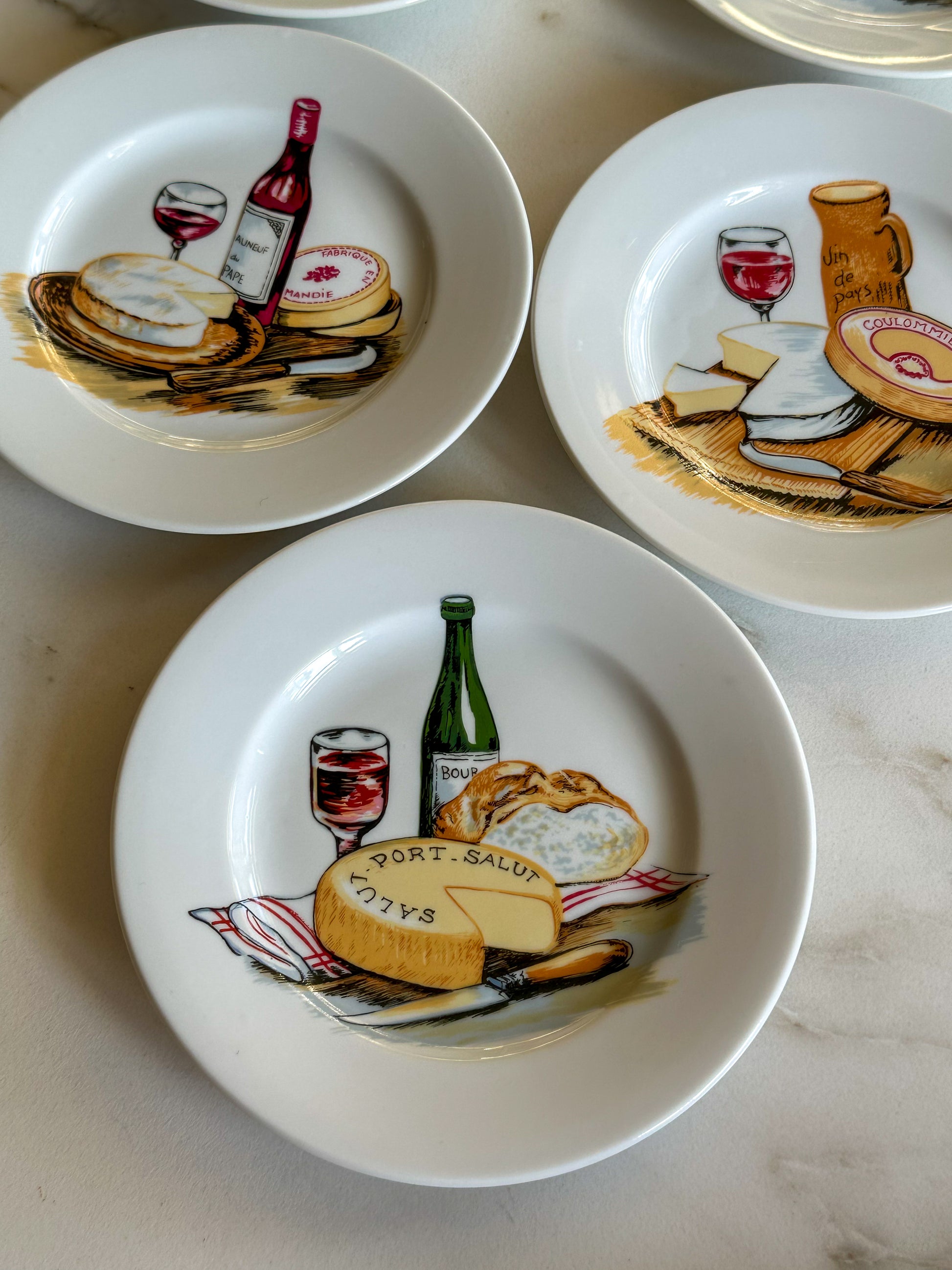 Vintage Franse Kaasbordjes Set van 5 | Fromage Borden - Ruby Conceptstore 