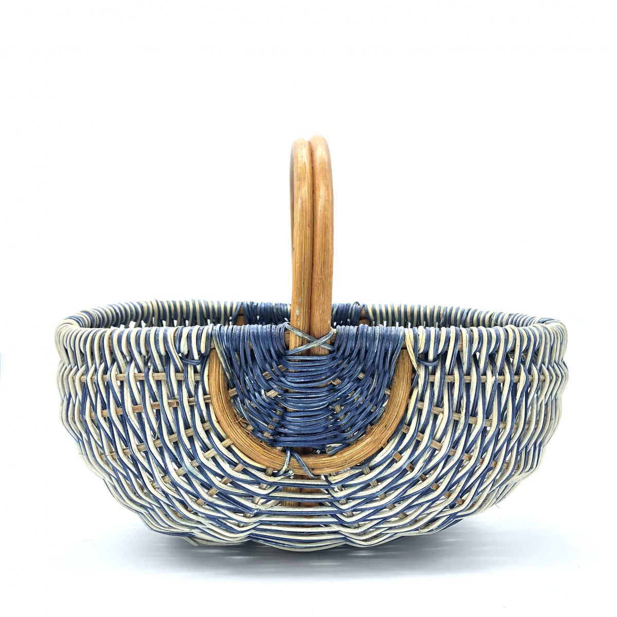 Vintage prachtige Rotan Mand met Houten Hengsels | Riviera Style Opbergmand - Ruby Conceptstore 