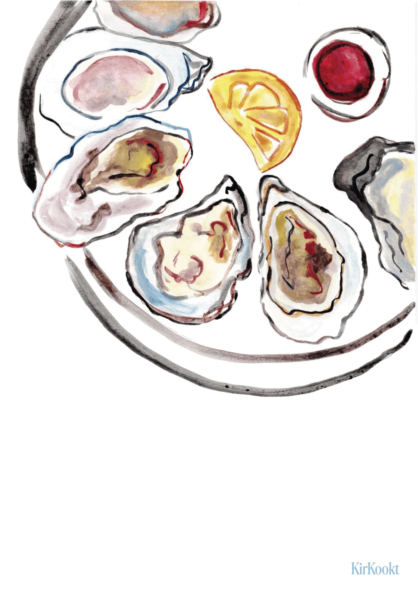 Luxe Oester art print: handgeschilderde Illustratie