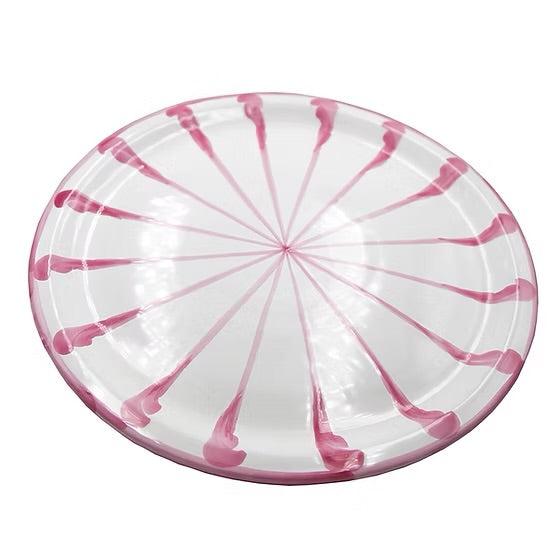 Bord 24 cm Palmetas Roze | Rubia Cerámica