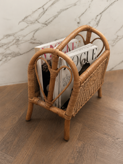 Vintage Rotan Tijdschriftenrek / Lectuurbak