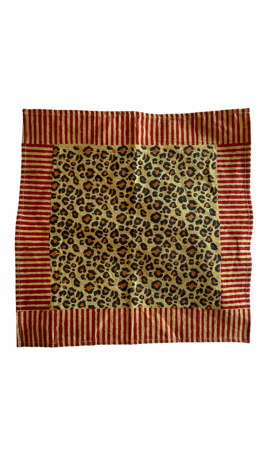 Servetten blockprint Leopard (set van 2)