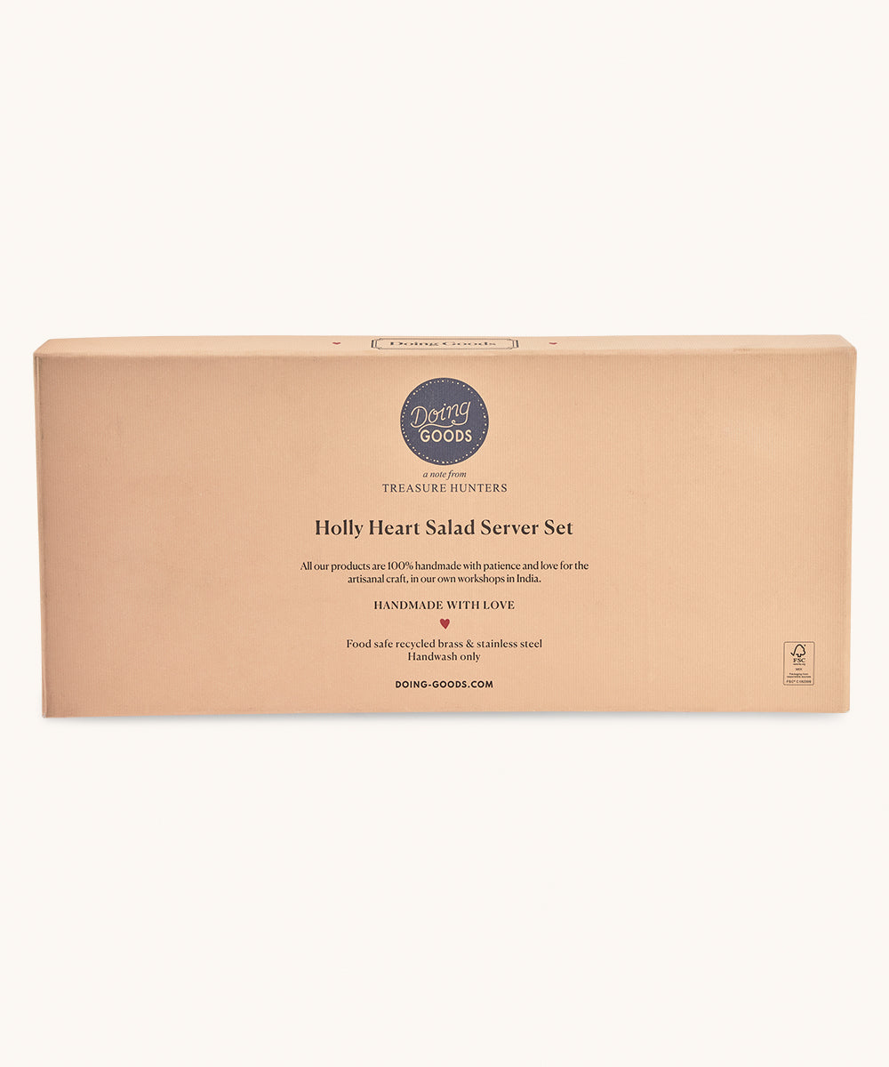 Doing goods - Holly Heart Salad Server Set in Giftbox