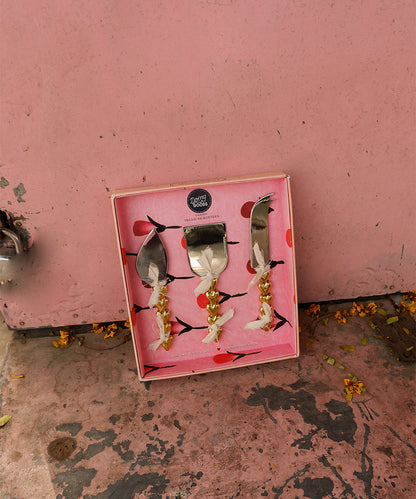 Holly Hart Cheese Knife Set – stijlvolle kaasmesjes met gouden hartjes - Ruby Conceptstore 