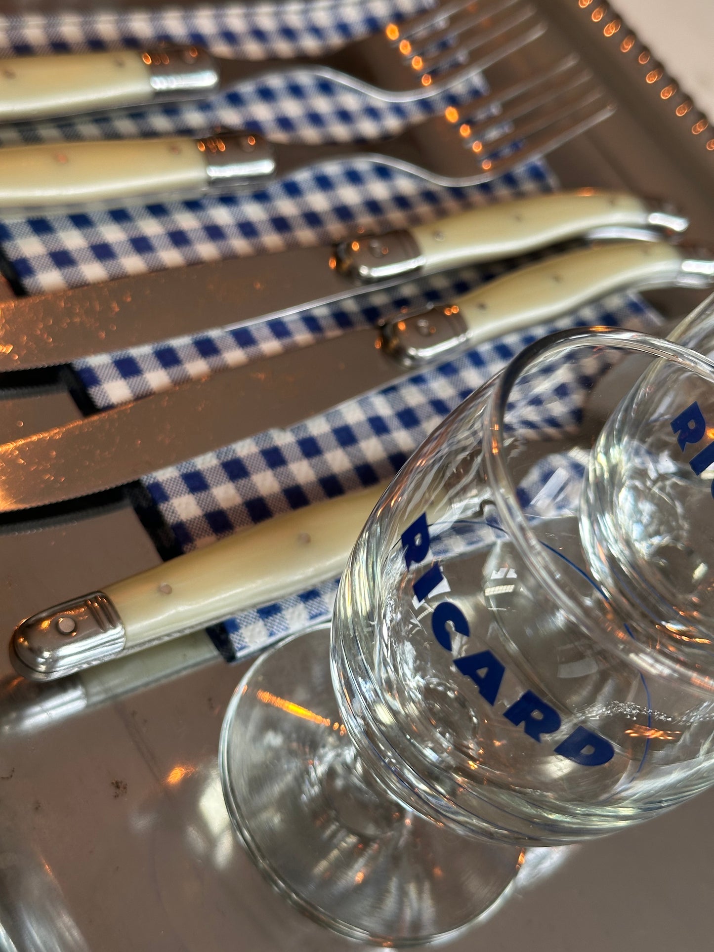 Laguiole Style de Vie Premium Line bestek set parelmoer – 5-delig – Frans bistro bestek - Ruby Conceptstore 