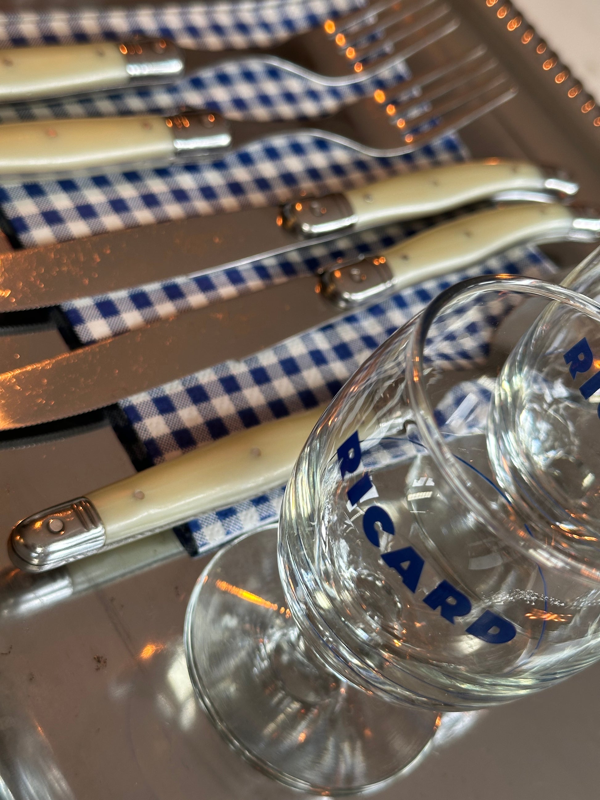 Laguiole Style de Vie Premium Line bestek set parelmoer – 5-delig – Frans bistro bestek - Ruby Conceptstore 