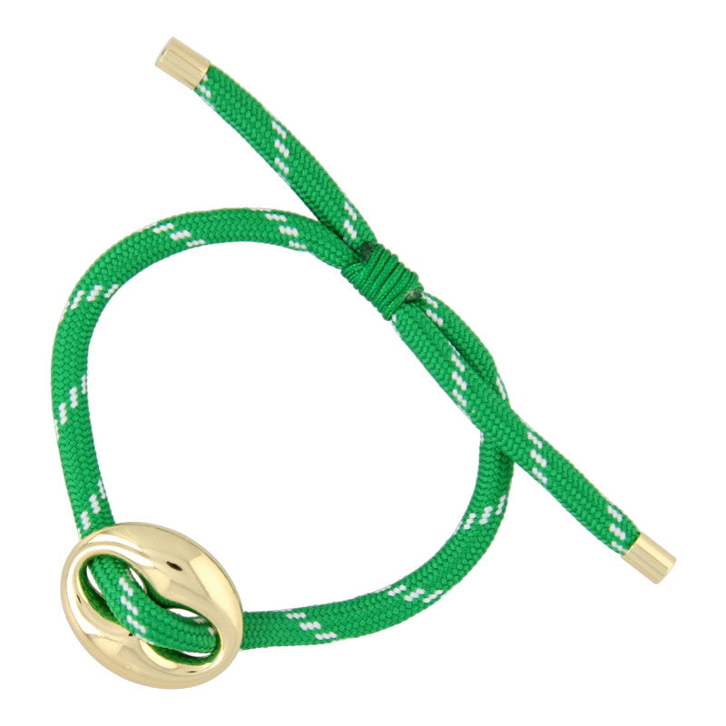 Bean Bracelet Gold – Verstelbare touwarmband met gouden bean