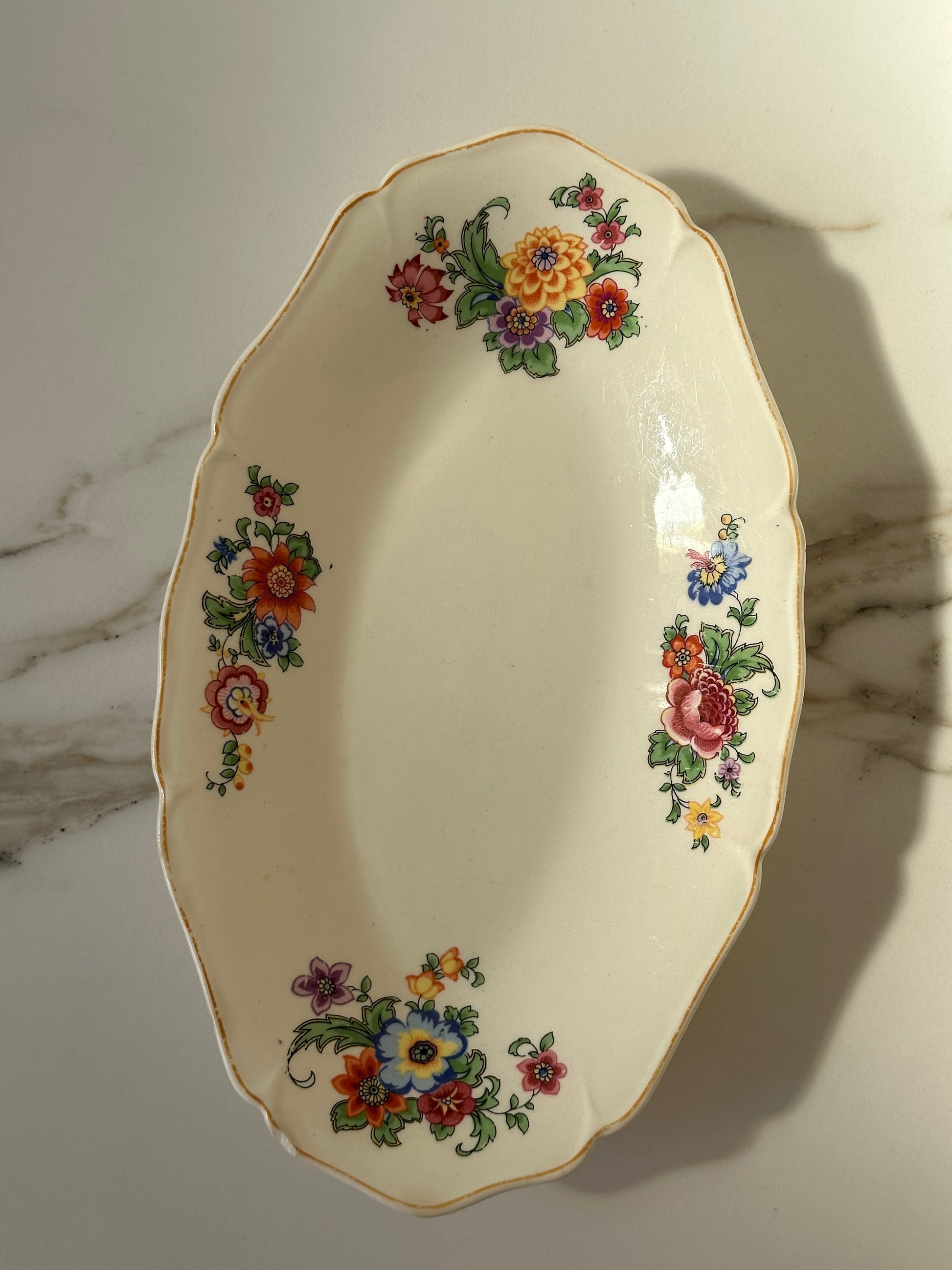 Vintage Maastricht Serveerschaal - Floral - Ruby Conceptstore 
