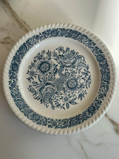 Vintage Franse borden met blauw bloemenmotief - set van 6 - Ruby Conceptstore 