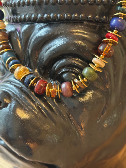 Ketting grote kralen kleurmix