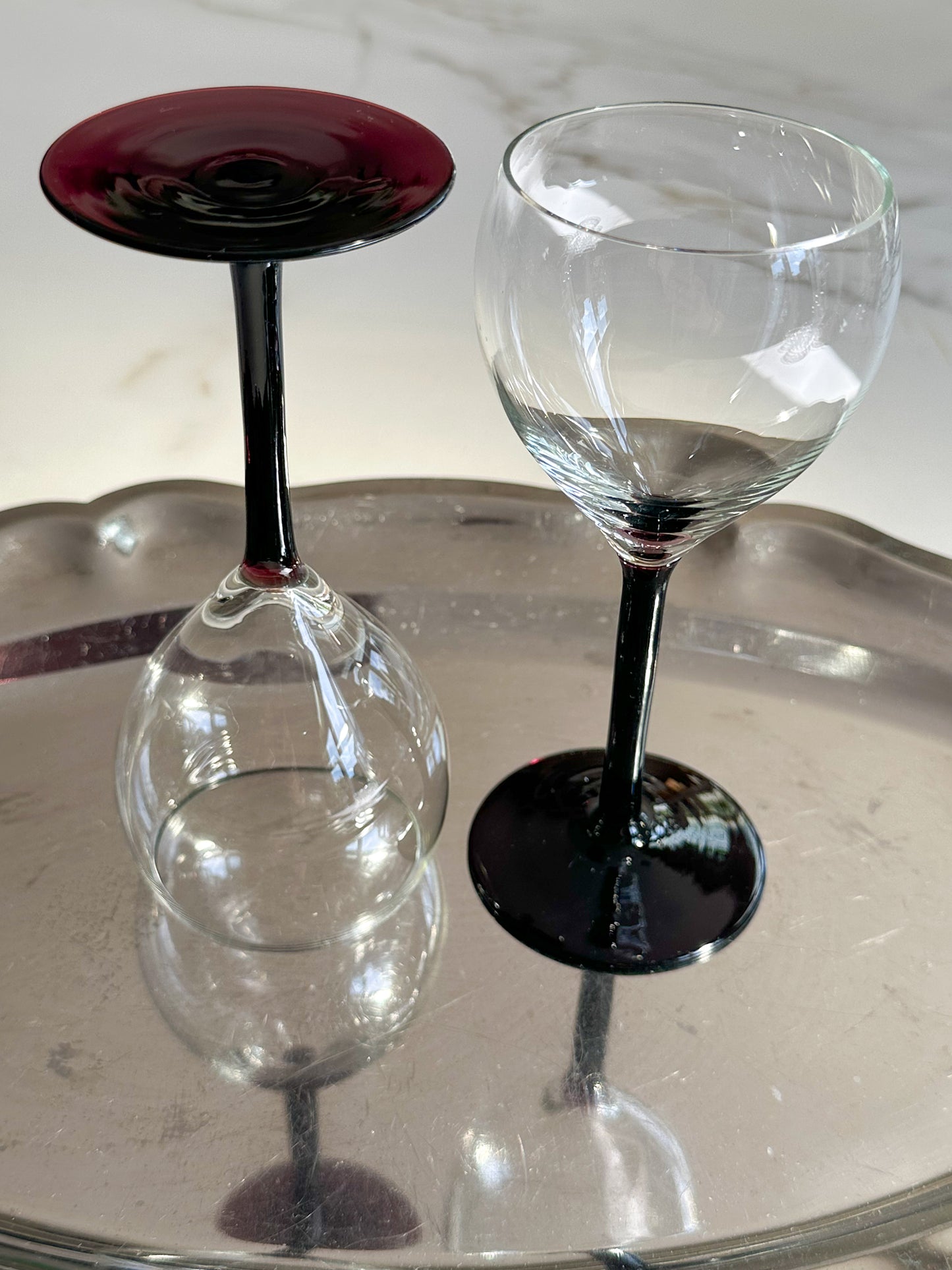 Vintage Luminarc Amethyst Wijnglazen – Set van 2 - Ruby Conceptstore 