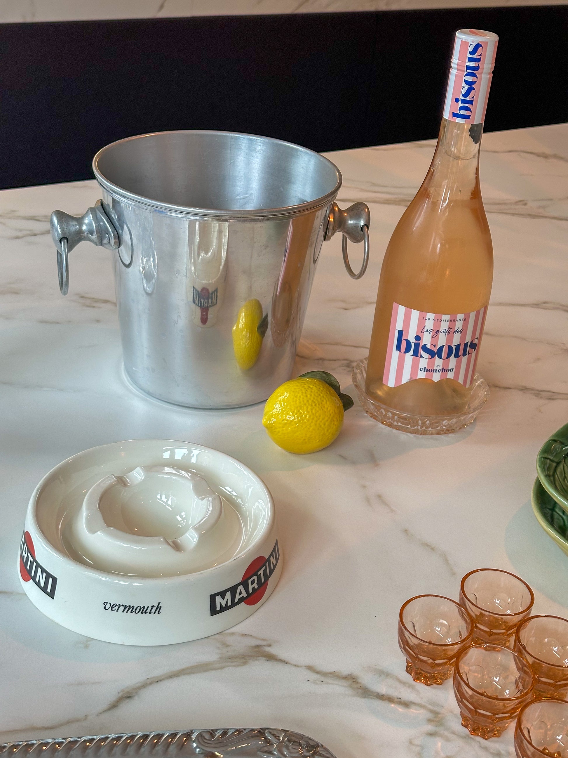Vintage champagnekoeler – wijnkoeler met ringhandvatten - Ruby Conceptstore 