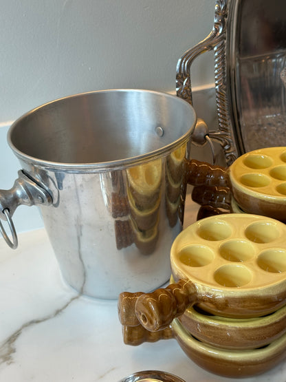 Vintage champagnekoeler – wijnkoeler met ringhandvatten - Ruby Conceptstore 