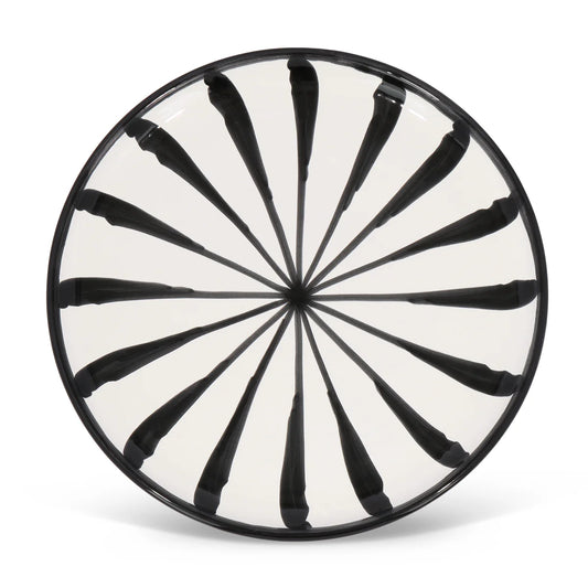 Bord 29 cm Palmetas zwart | Rubia Cerámica