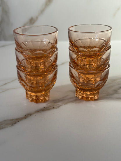 Vintage amber shotglaasjes – set van 6 - Ruby Conceptstore 
