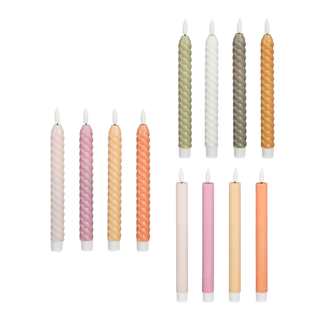 LED kaarsen twist roze (set van 2) - RUBY Conceptstore 