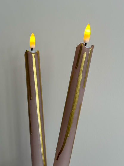 LED kaarsen Gouden streep (2 stuks) - RUBY Conceptstore 