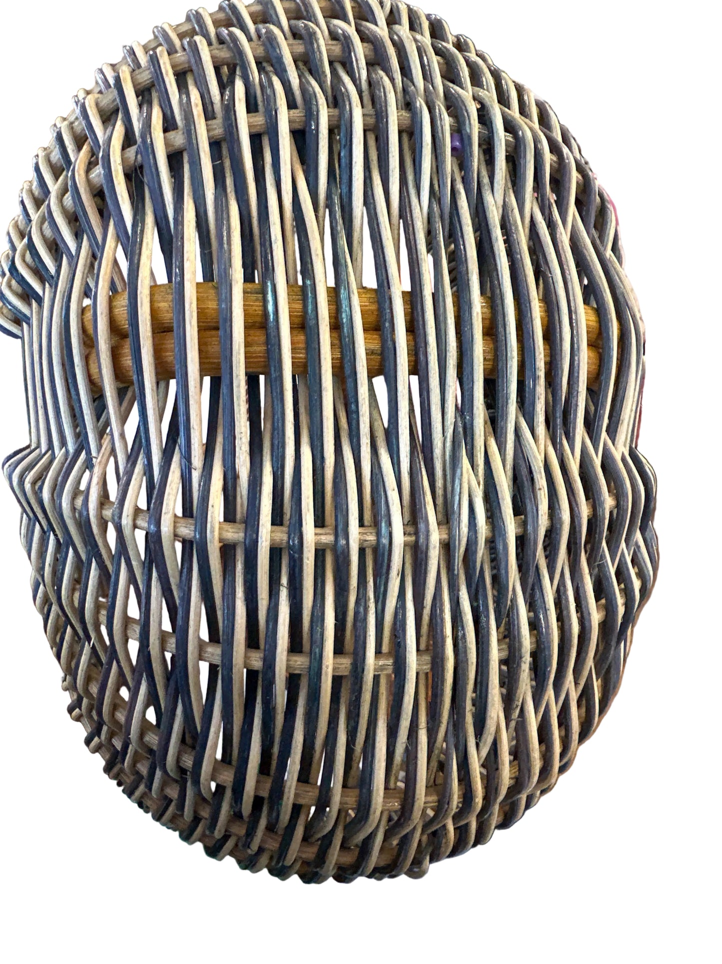 Vintage prachtige Rotan Mand met Houten Hengsels | Riviera Style Opbergmand - Ruby Conceptstore 