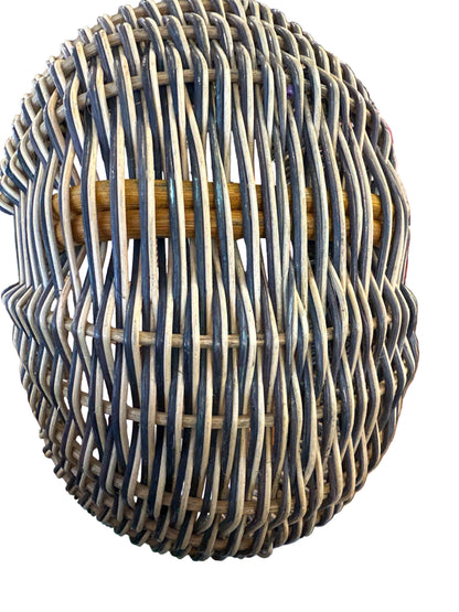 Vintage prachtige Rotan Mand met Houten Hengsels | Riviera Style Opbergmand - Ruby Conceptstore 