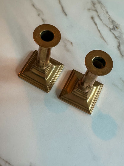 Vintage Messing Kandelaars Set van 2 – Klassieke Engelse Stijl - Ruby Conceptstore 