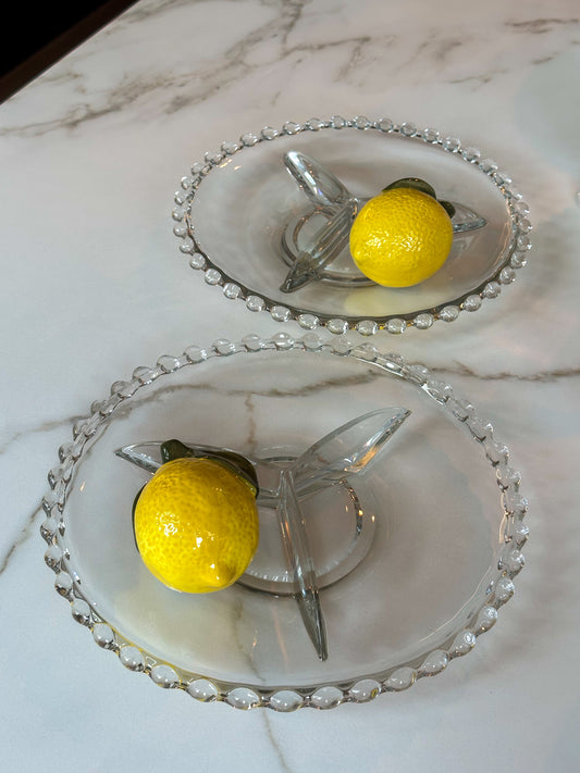 Vintage divided dish schaal glas - Ruby Conceptstore 