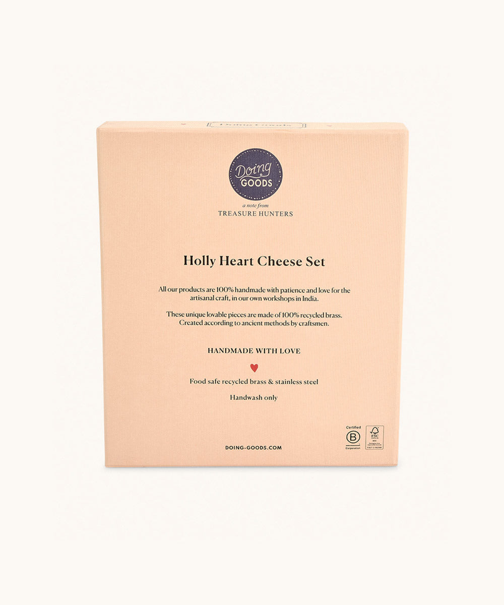Holly Hart Cheese Knife Set – stijlvolle kaasmesjes met gouden hartjes - Ruby Conceptstore 