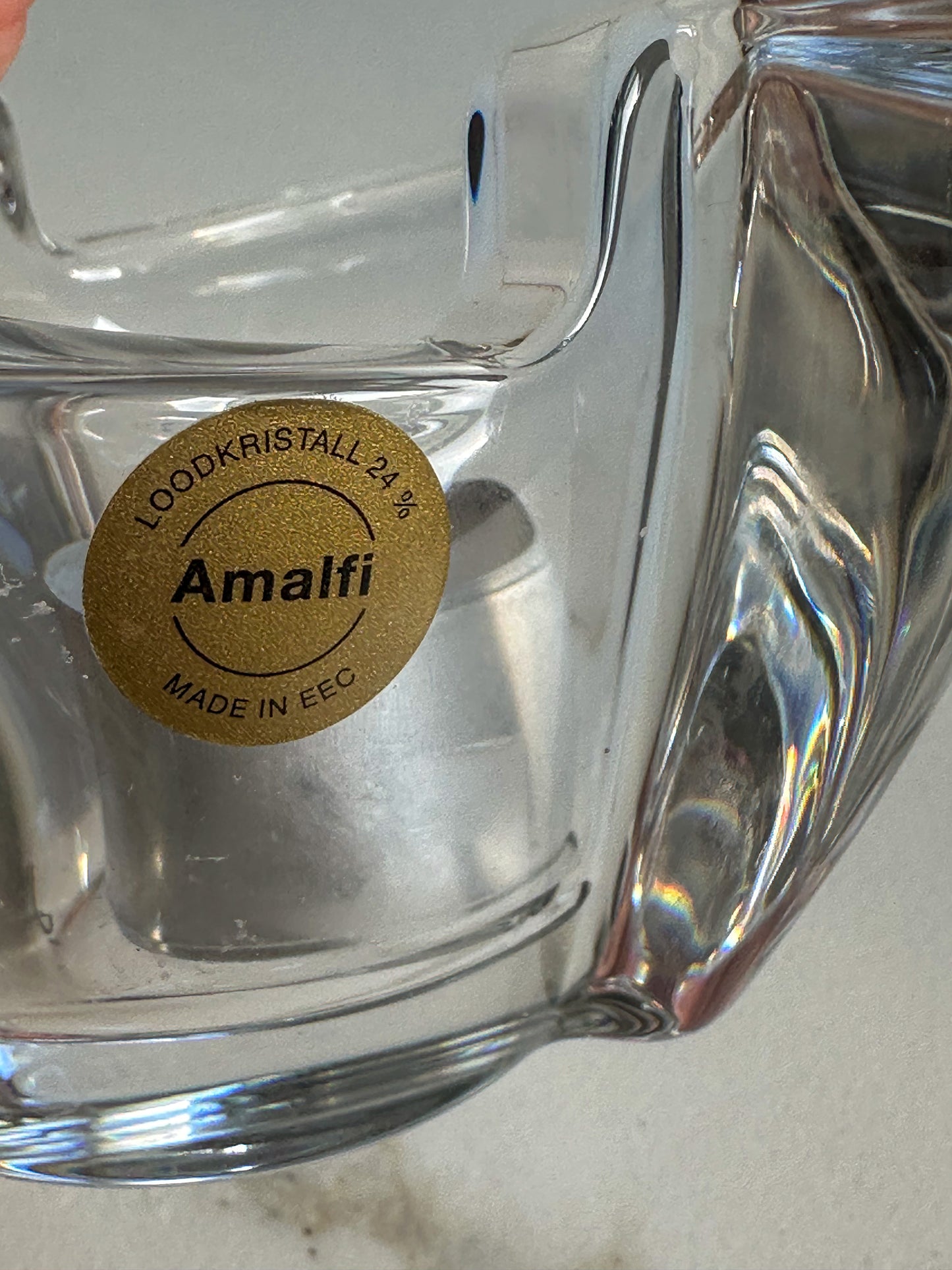 Vintage kristallen waxinelichthouder Amalfi – 24% loodkristal – Italië - Ruby Conceptstore 