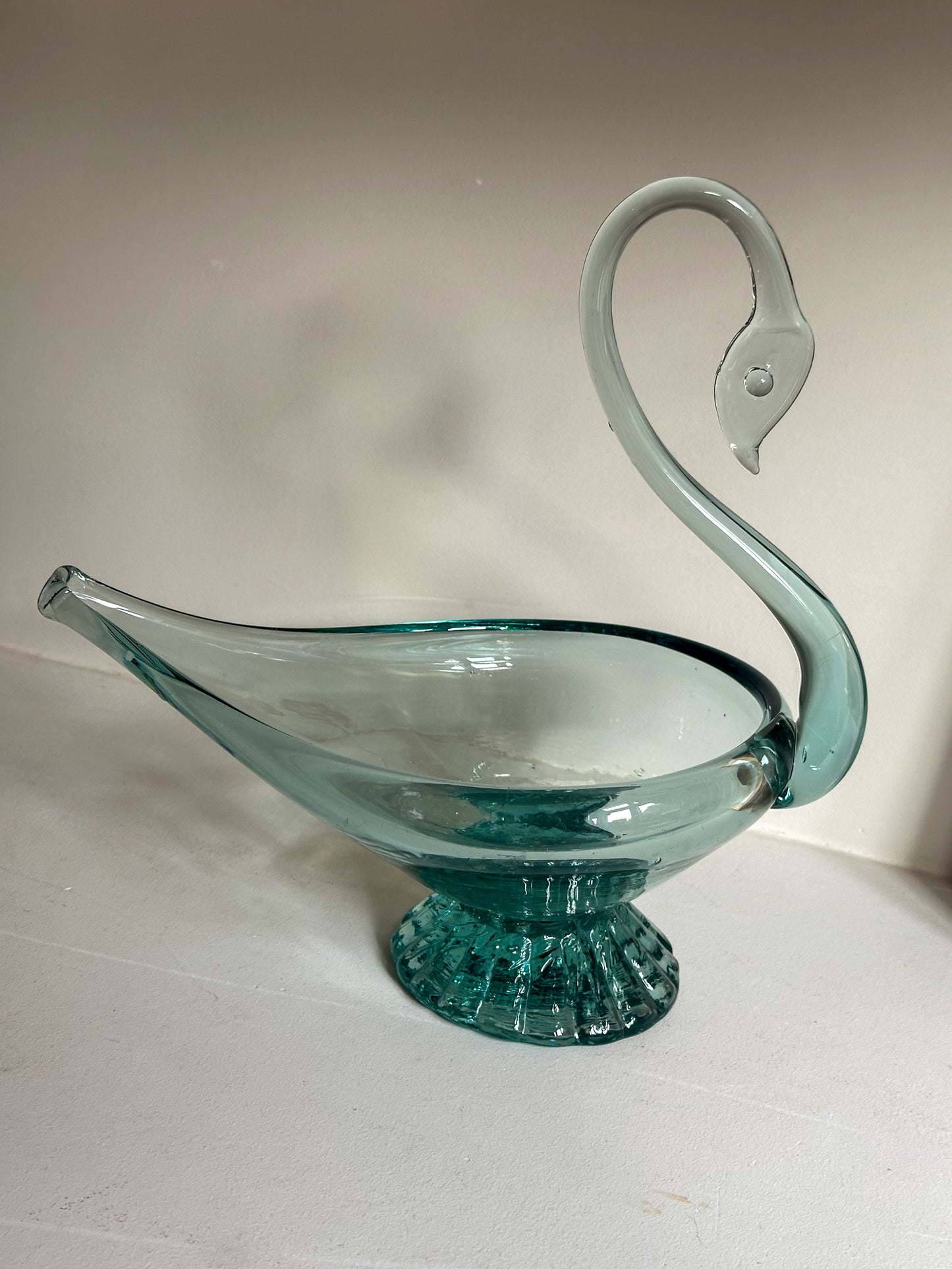 Vintage Murano-Stijl Glazen Zwaanschaal – Sea Green - Ruby Conceptstore 