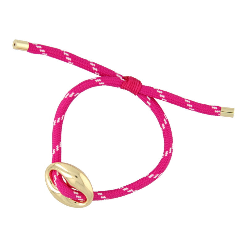 Bean Bracelet Gold – Verstelbare touwarmband met gouden bean