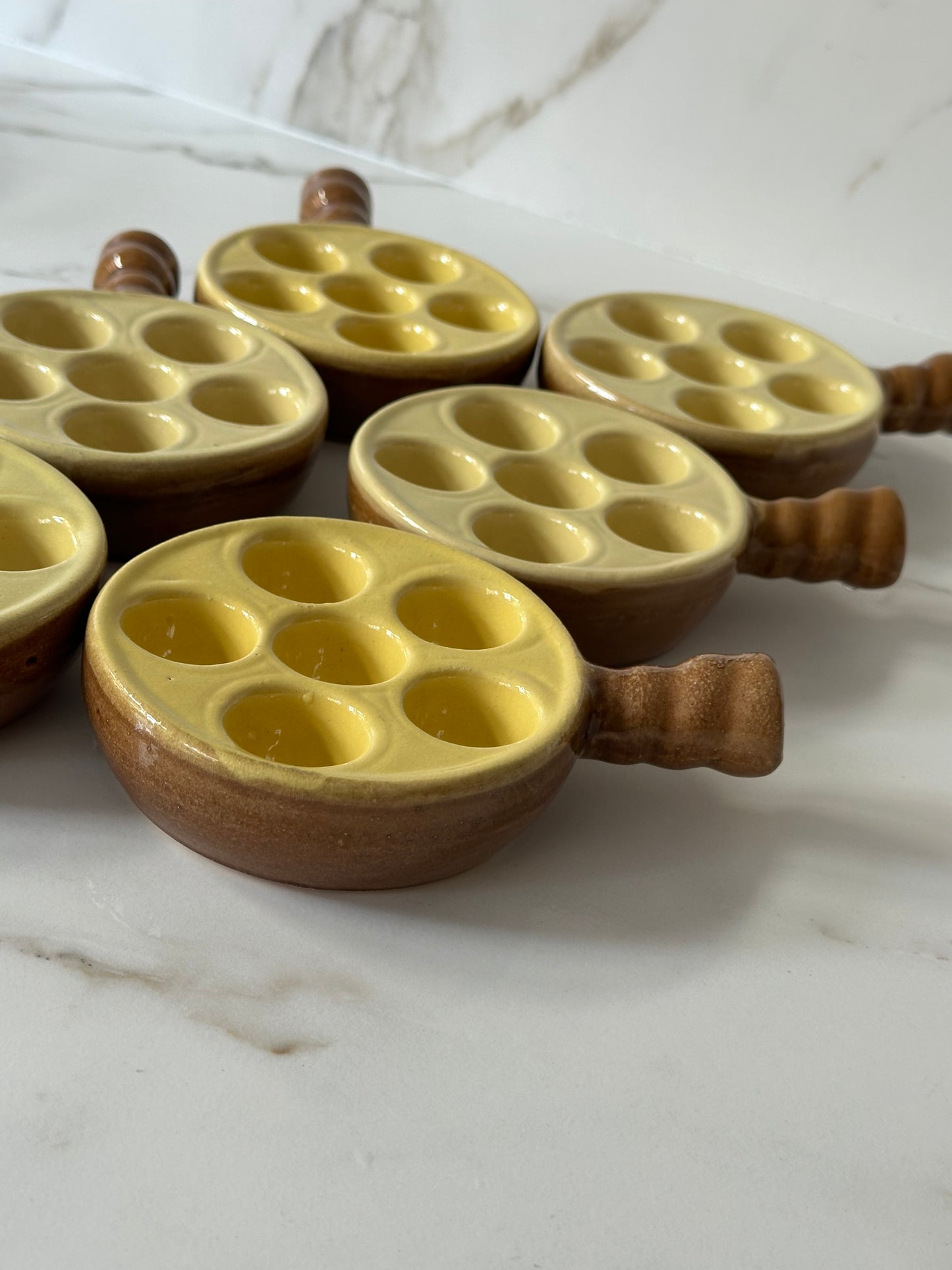 Vintage escargot schaaltjes – keramiek – Made in France (set van 2) - Ruby Conceptstore 