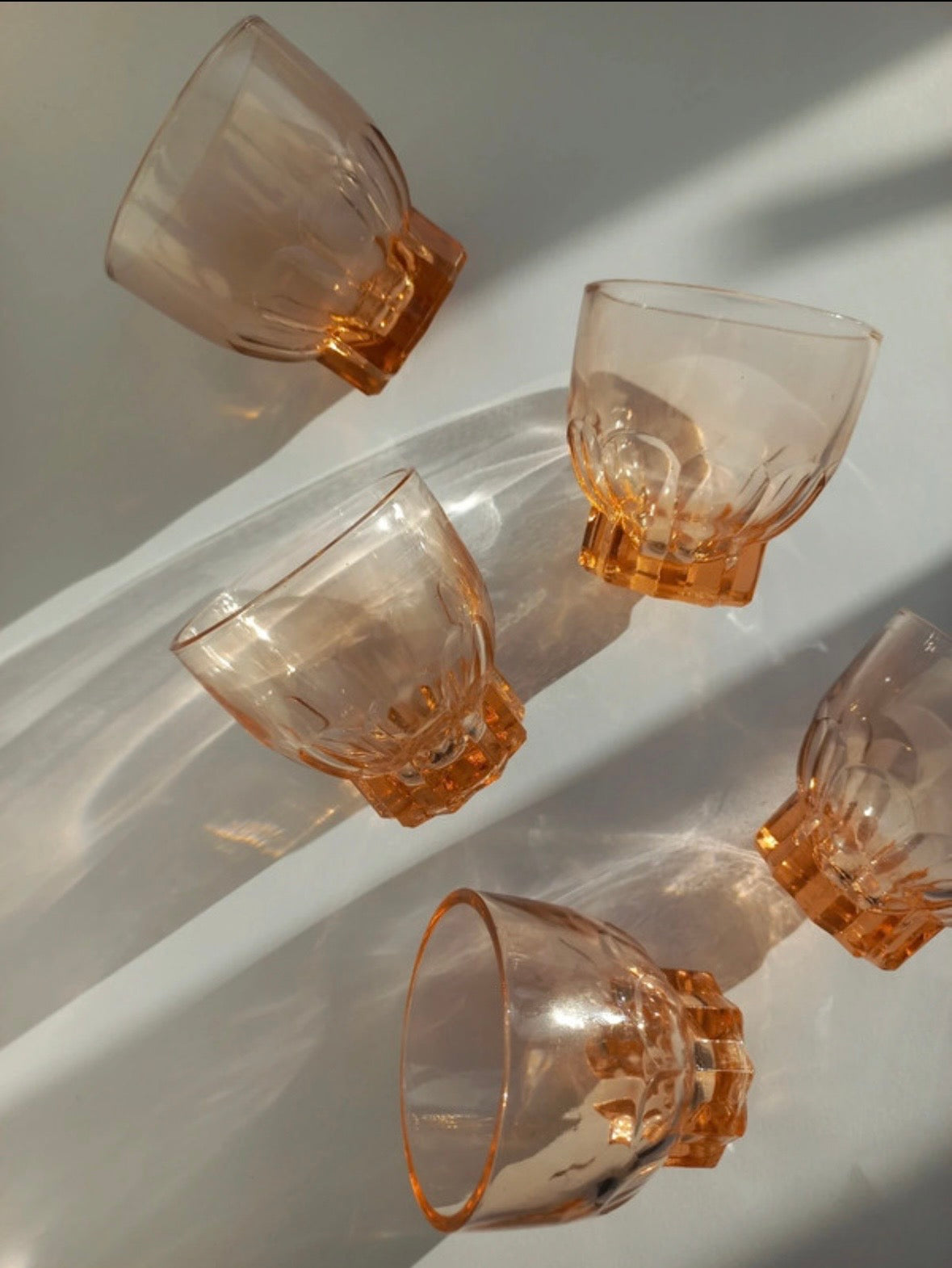 Vintage roze shotglaasjes – set van 6 - Ruby Conceptstore 